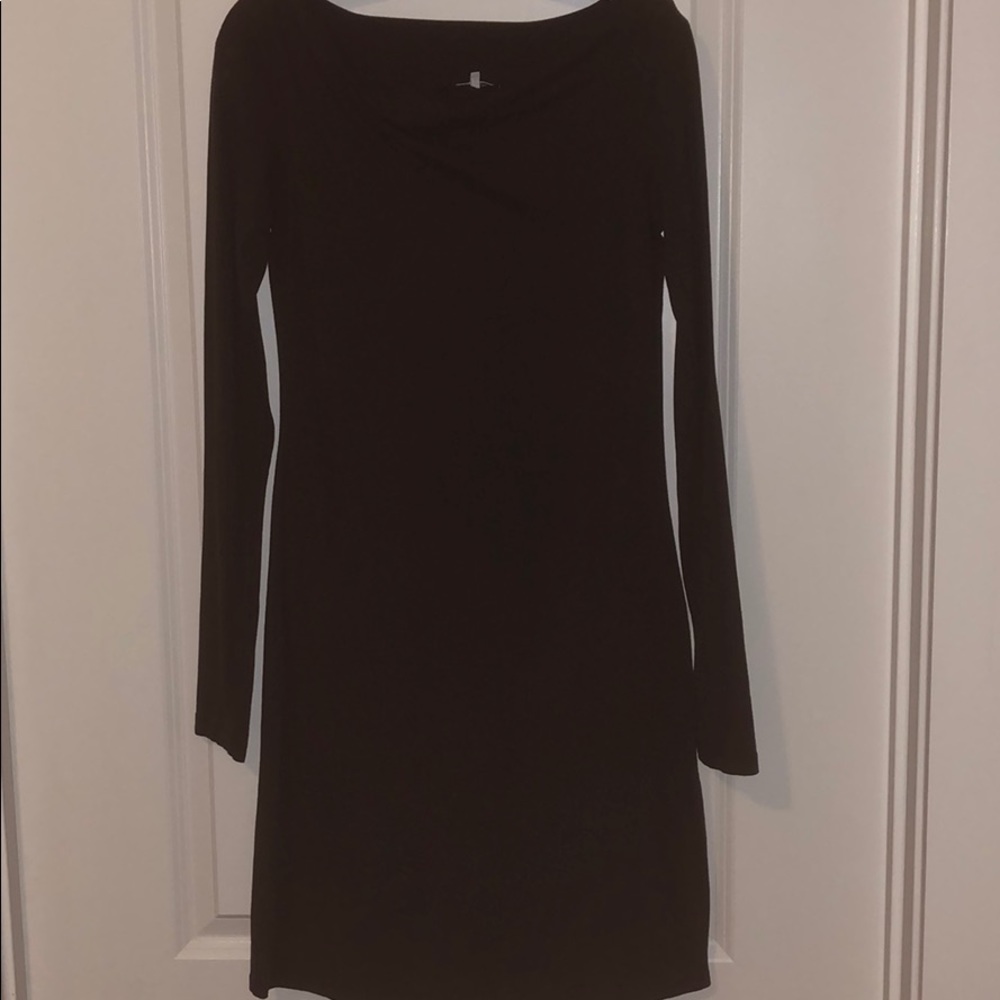 James Perse Boat-neck Long Sleeve Cotton Dress